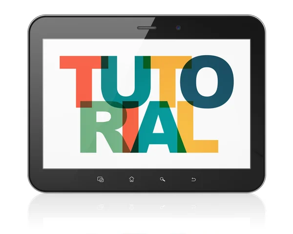 Education concept: Tablet Computer with Tutorial on  display — Stock Photo, Image