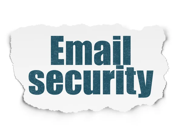 Концепция безопасности: Безопасность электронной почты на фоне порванной бумаги — стоковое фото