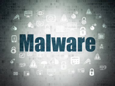 Gizlilik kavramı: dijital veri kağıt arka plan üzerinde Malware