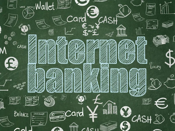 Banking konceptet: Internet Banking på skolrådet bakgrund — Stockfoto
