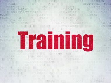 Eğitim kavramı: dijital veri kağıt arka plan üzerinde eğitim