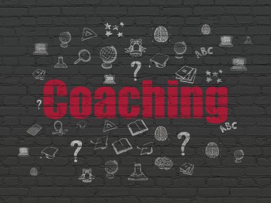 Eğitim kavramı: duvar zemin üzerine koçluk