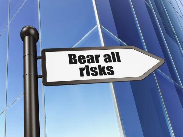 Insurance concept: sign Bear All Risks on Building background — Stock Photo, Image