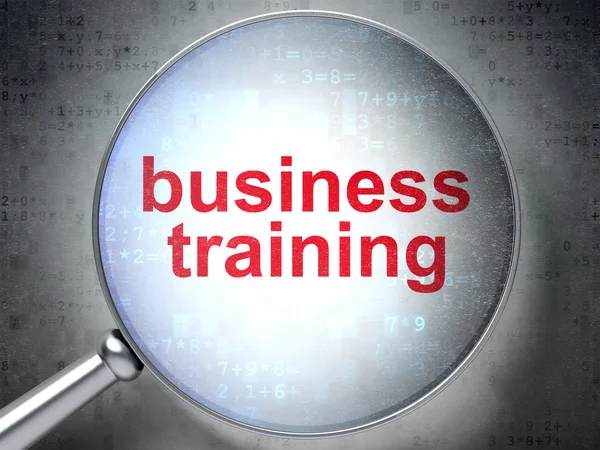 Learning concept: Business Training met optisch glas — Stockfoto