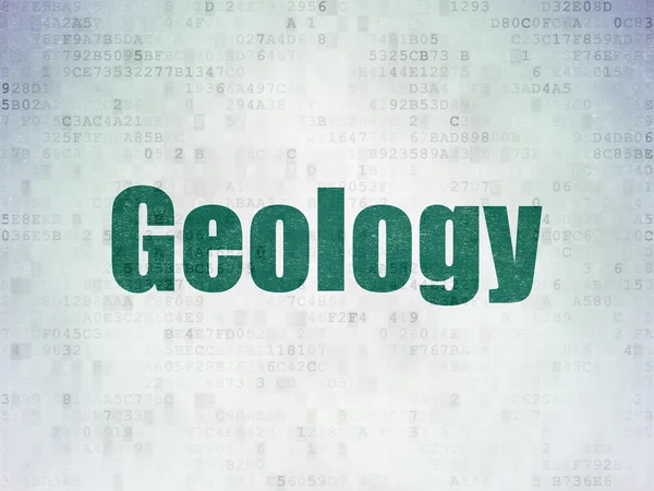 Koncepce učení: geologie na pozadí digitálního datového papíru — Stock fotografie