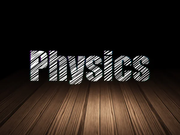 Learning concept: Physics in grunge dark room — Stock Photo, Image