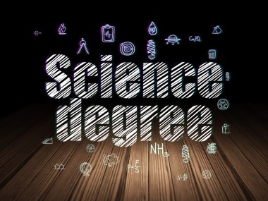 Bilim kavramı: grunge karanlık odada bilim derecesi