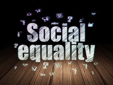 Politics concept: Social Equality in grunge dark room