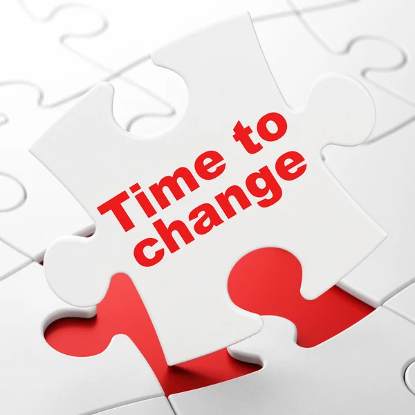 Timeline-Konzept: Zeit, um sich auf Puzzle-Hintergrund zu ändern — Stockfoto