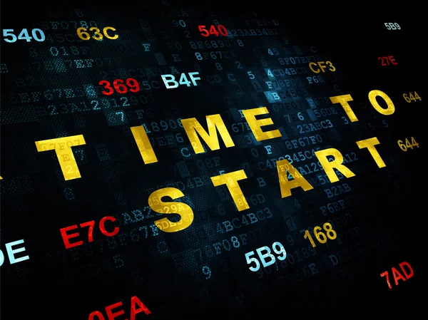 Pojęcie czasu: czas na Start na tle Digital — Zdjęcie stockowe