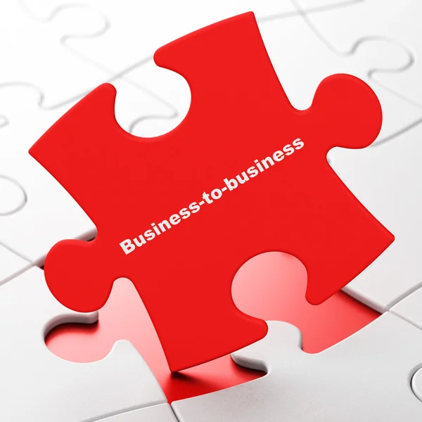 Affärsidé: Business-to-Business på Puzzle bakgrund — Stockfoto