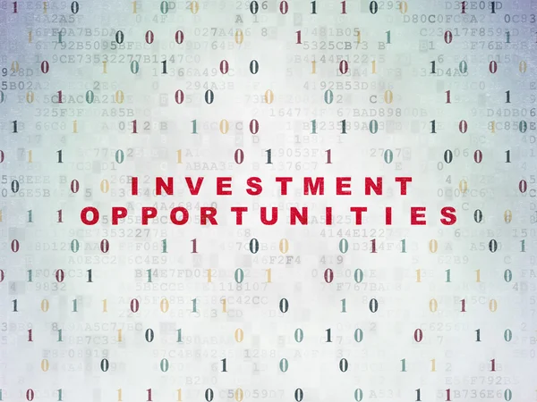 Ekonomi kavramı: dijital veri kağıt arka plan üzerinde yatırım fırsatları — Stok fotoğraf