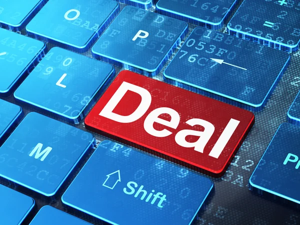 Business concept: Deal on computer keyboard background — Stock Photo, Image