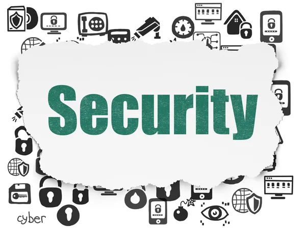 Security concept: Security on Torn Paper background — Stockfoto