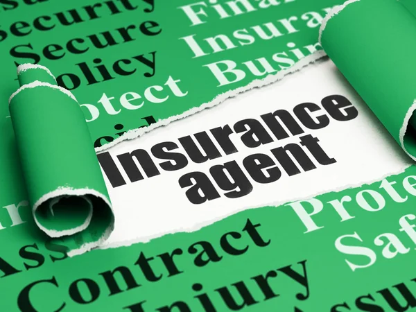 Insurance concept: black text Insurance Agent under the piece of  torn paper — Stock Photo, Image