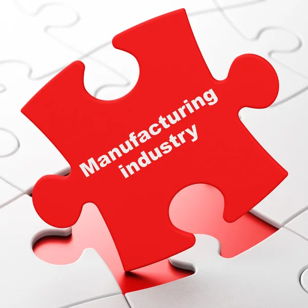 Manufacuring concept: verwerkende industrie op puzzel achtergrond — Stockfoto