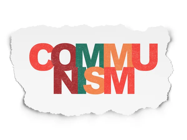 Politik-konceptet: kommunismen på sönderrivet papper bakgrund — Stockfoto