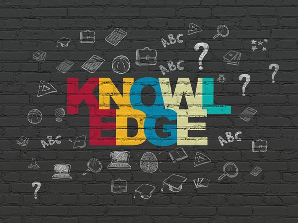 Education concept: Knowledge on wall background — Stock Photo, Image