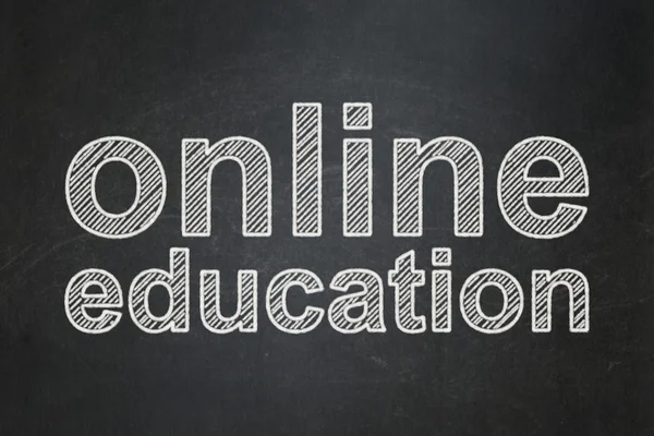 Studying concept: Online Education on chalkboard background — Stock Photo, Image