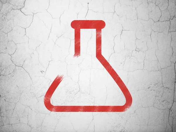 Conceito de ciência: Flask on wall background — Fotografia de Stock
