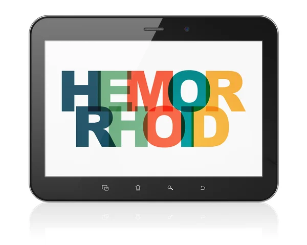 Medicine concept: Tablet Computer with Hemorrhoid on  display — Stock Photo, Image