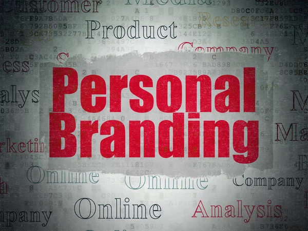 Conceito de publicidade: Personal Branding on Digital Data Paper background — Fotografia de Stock