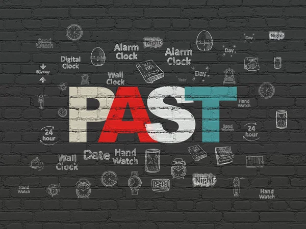 Time concept: Past on wall background — Stock Photo, Image