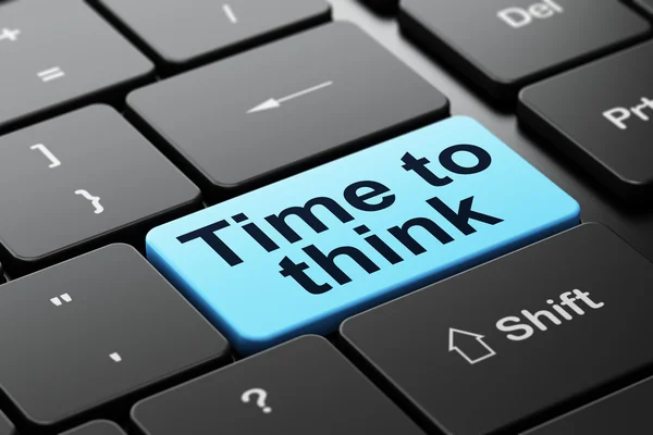 Tijdlijn concept: tijd om te denken op computer toetsenbord achtergrond — Stockfoto