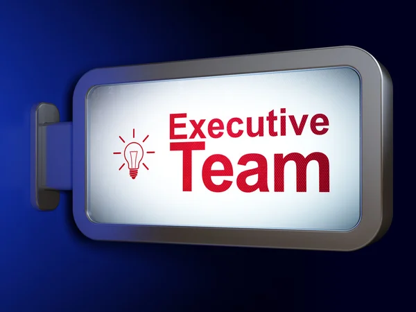 Business concept: Executive team en gloeilamp op Billboard achtergrond — Stockfoto