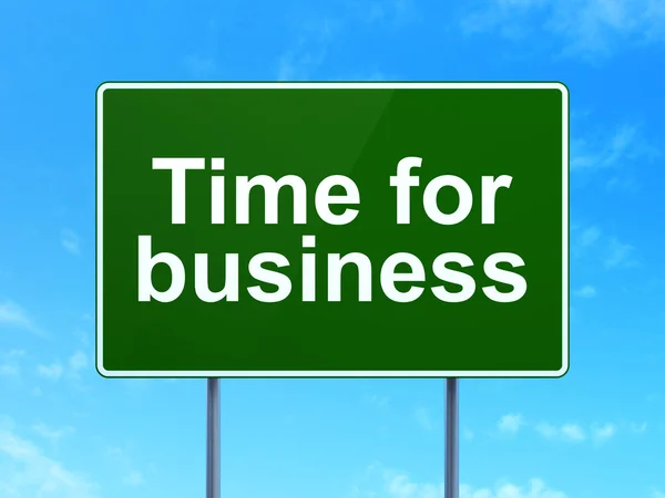 Finance concept: Time for Business on road sign background — Stock Photo, Image