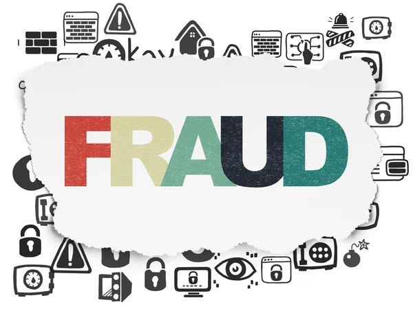 Privacy concept: Fraud on Torn Paper background — Stock Photo, Image