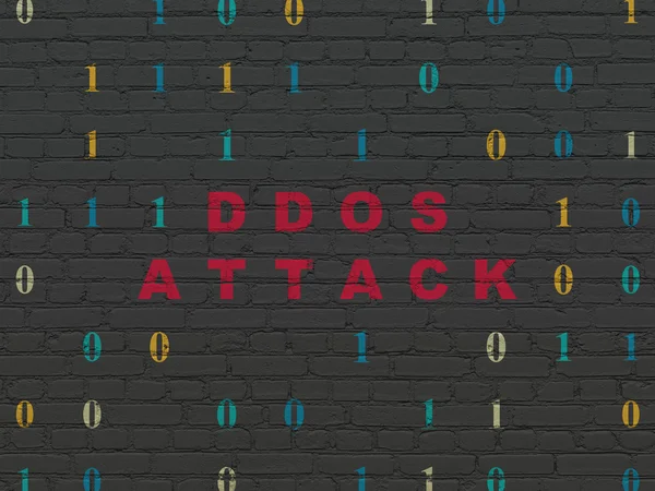 Security concept: DDOS Attack on wall background — Stock Photo, Image