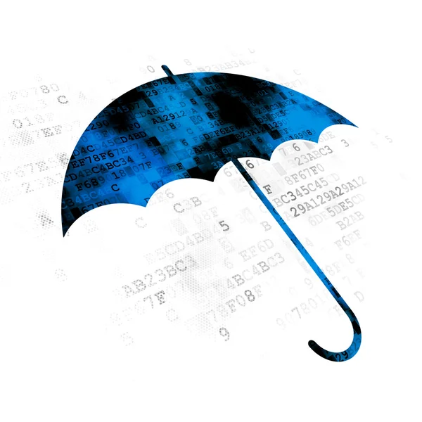 Conceito de segurança: guarda-chuva em fundo digital — Fotografia de Stock