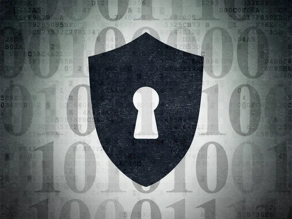 Protection concept: Shield With Keyhole on Digital Data Paper background — Stock Photo, Image