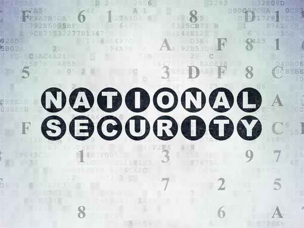 Concetto di sicurezza: sicurezza nazionale sullo sfondo della carta dati digitale — Foto Stock