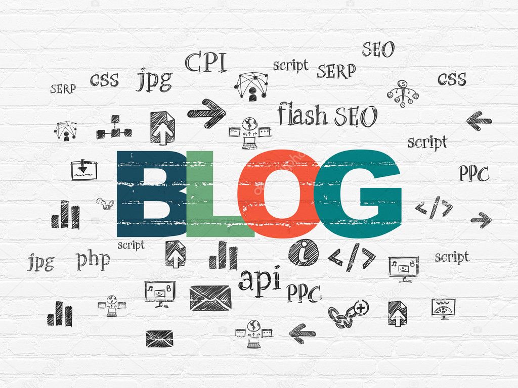 Web 设计概念: 博客上的背景墙上u2014 图库照片©maxkabakov#111233644