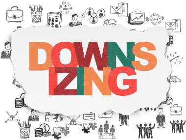 Finance concept: Downsizing on Torn Paper background