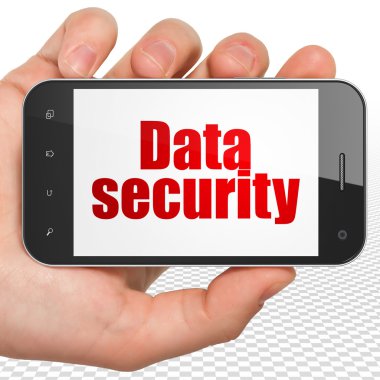 Güvenlik konsepti: Veri Güvenliği ekranda olan El Tutma Akıllı Telefon