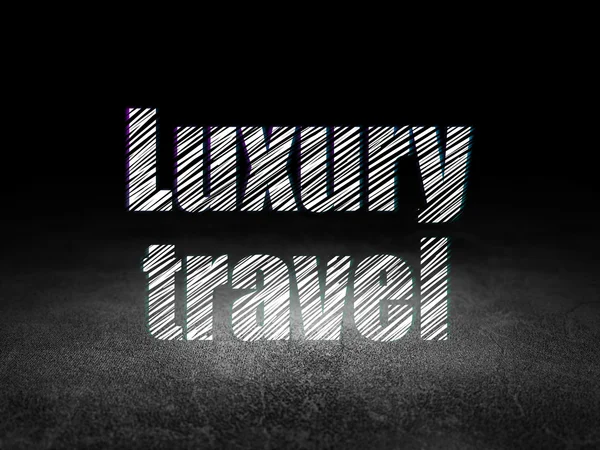 Travel concept: Luxury Travel in grunge dark room — Stock Photo, Image