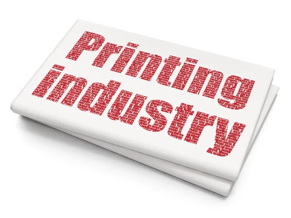 Manufacuring 개념: 빈 신문 배경에 인쇄 산업 — 스톡 사진