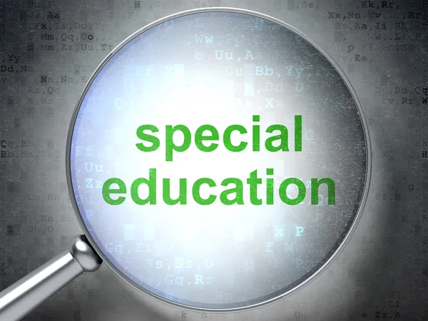 Studying concept: Special Education with optical glass — Stock Photo, Image