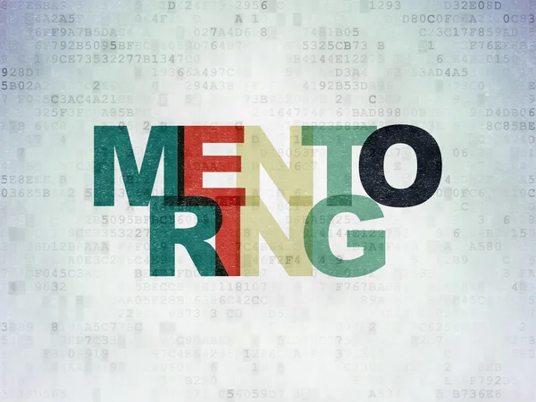 Inlärnings koncept: mentorskap på digitala data papperets bakgrund — Stockfoto