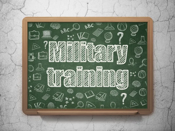 Koncepcja kształcenia: szkolenie wojskowe na tle Kuratorium — Zdjęcie stockowe