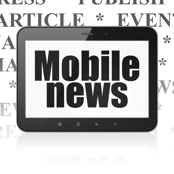Nieuws-concept: Tablet PC met Mobile News op display — Stockfoto