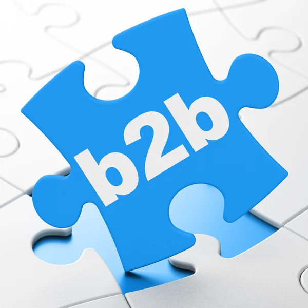 Концепція бізнесу: B2b на фоні головоломки — стокове фото