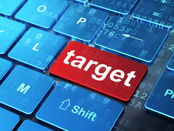 Finance concept: Target on computer keyboard background — Stock Photo, Image