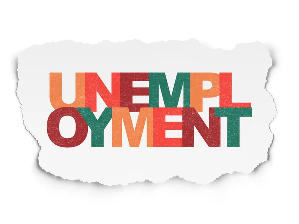 Concepto financiero: Desempleo en un contexto de papel desgarrado — Foto de Stock