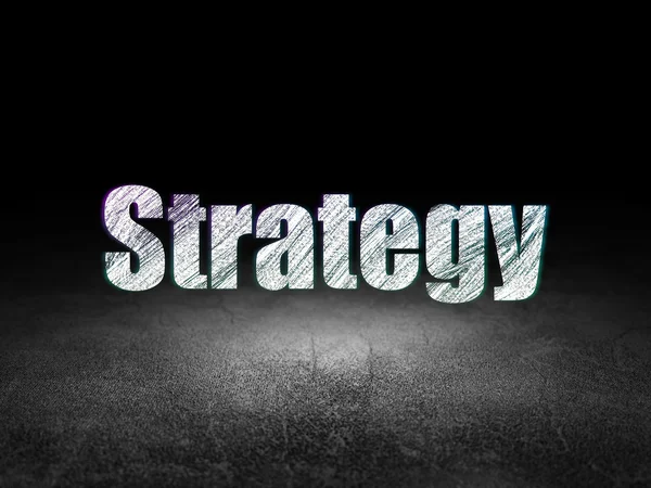 Концепция бизнеса: стратегия в гранж темной комнате — стоковое фото