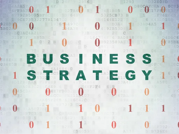 Geschäftskonzept: Geschäftsstrategie auf digitalem Datenpapier — Stockfoto