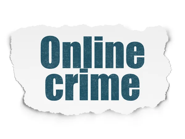 Conceito de privacidade: Crime Online sobre papel rasgado — Fotografia de Stock